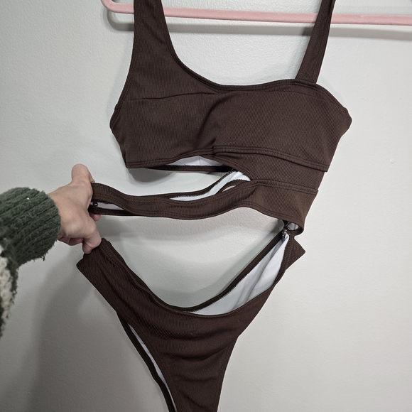 Other - Brown Cutout Swimsuit